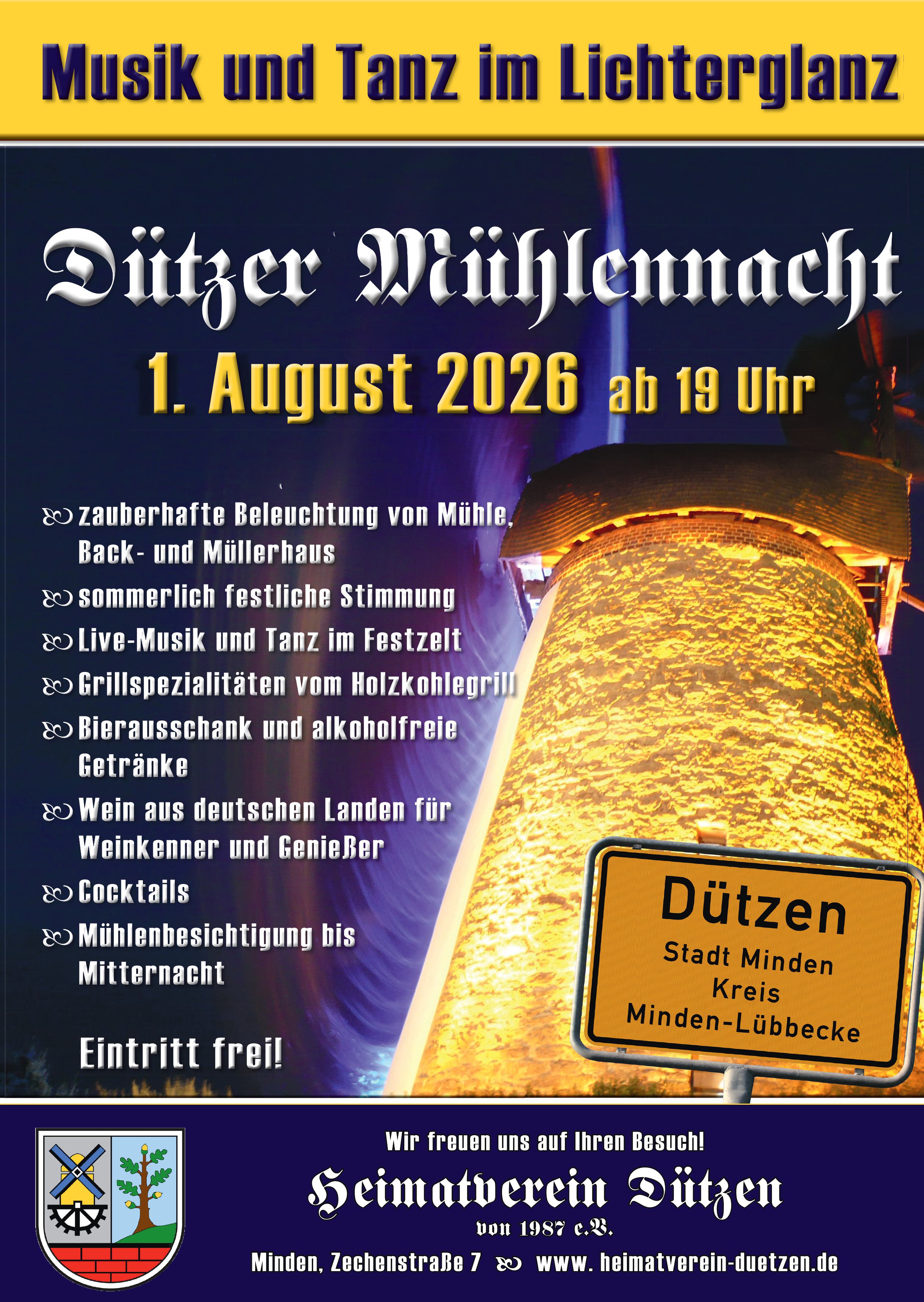 Mühlennacht 2026 Plakat