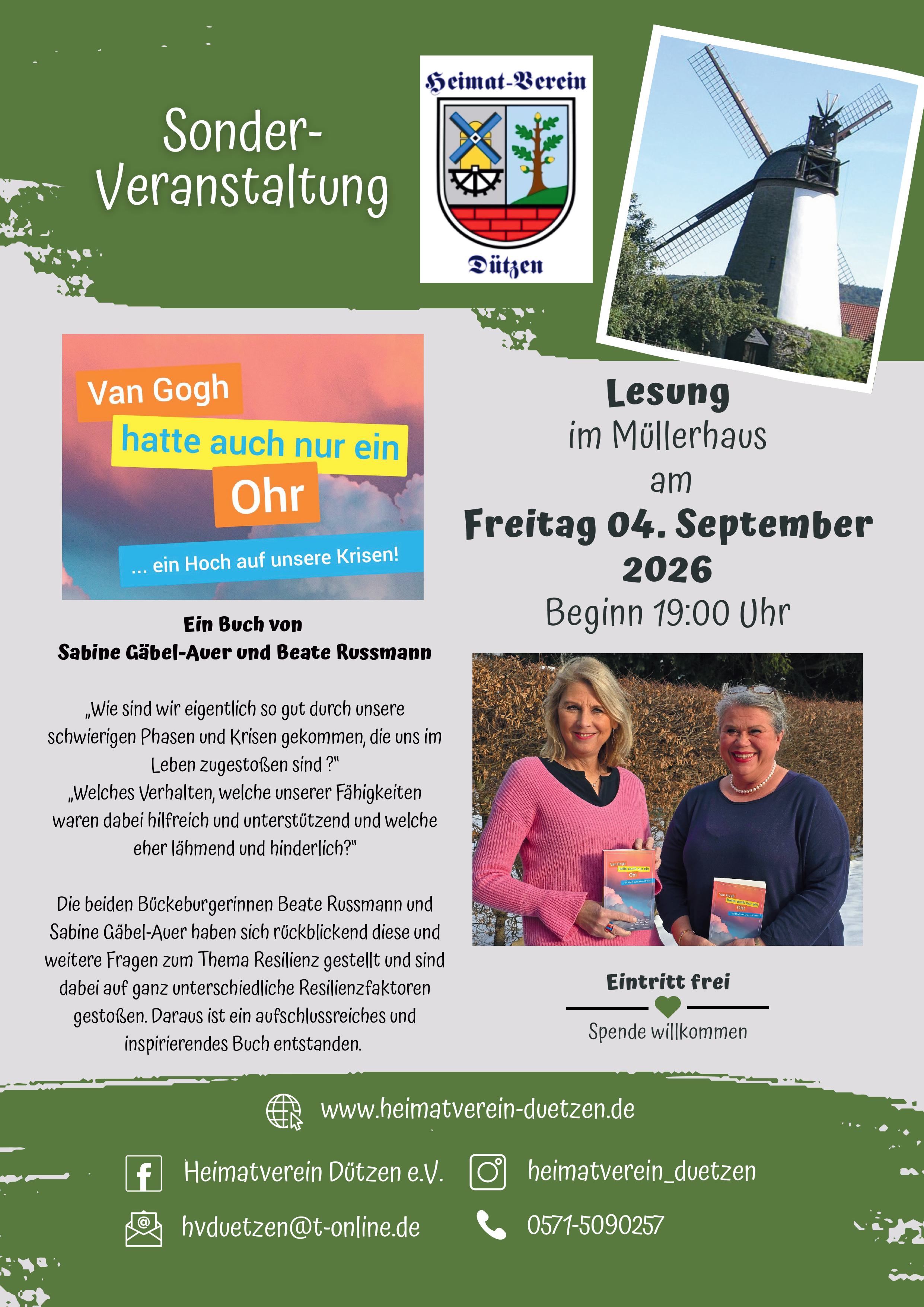 Plakat Lesung VanGogh 2026